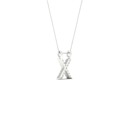0.06 CTW Lab Grown Diamond X Letter Pendant