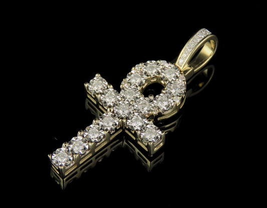Iced Out 1.5 Inch Lab Grown Diamond Ankh Cross Pendant