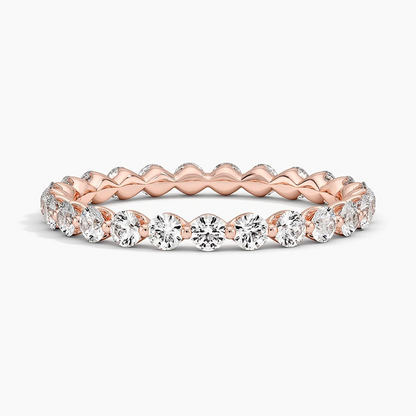 Round Cut Lab Grown Diamond Full Eternity White Gold Wedding Band