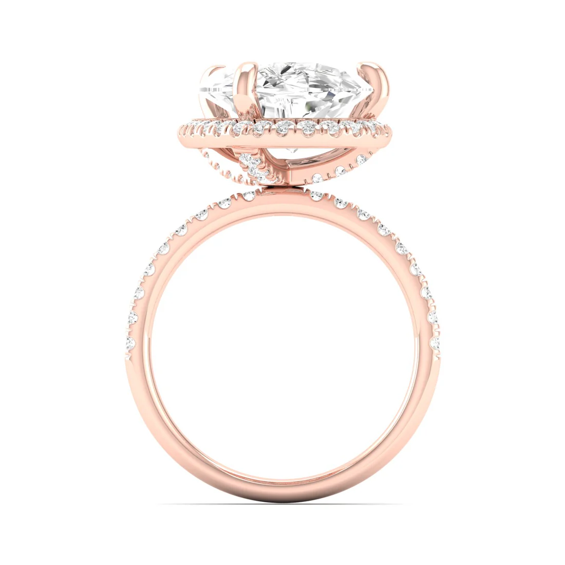 5.60 CTW Pear Lab Grown Diamond Offset Halo Engagement Ring