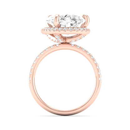 5.60 CTW Pear Lab Grown Diamond Offset Halo Engagement Ring
