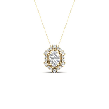 0.50 CTW Lab Grown Diamond Oval Halo Pendant