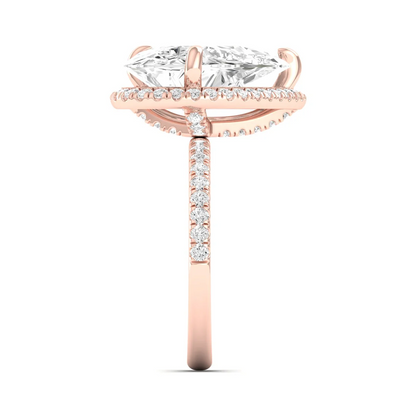 5.60 CTW Pear Lab Grown Diamond Offset Halo Engagement Ring