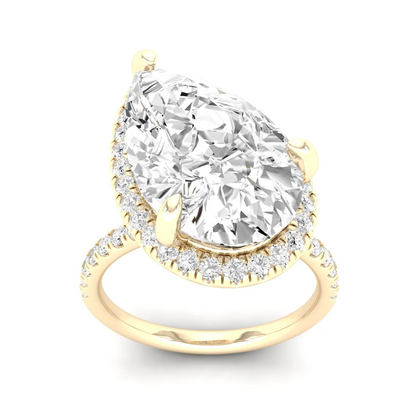 5.60 CTW Pear Lab Grown Diamond Offset Halo Engagement Ring