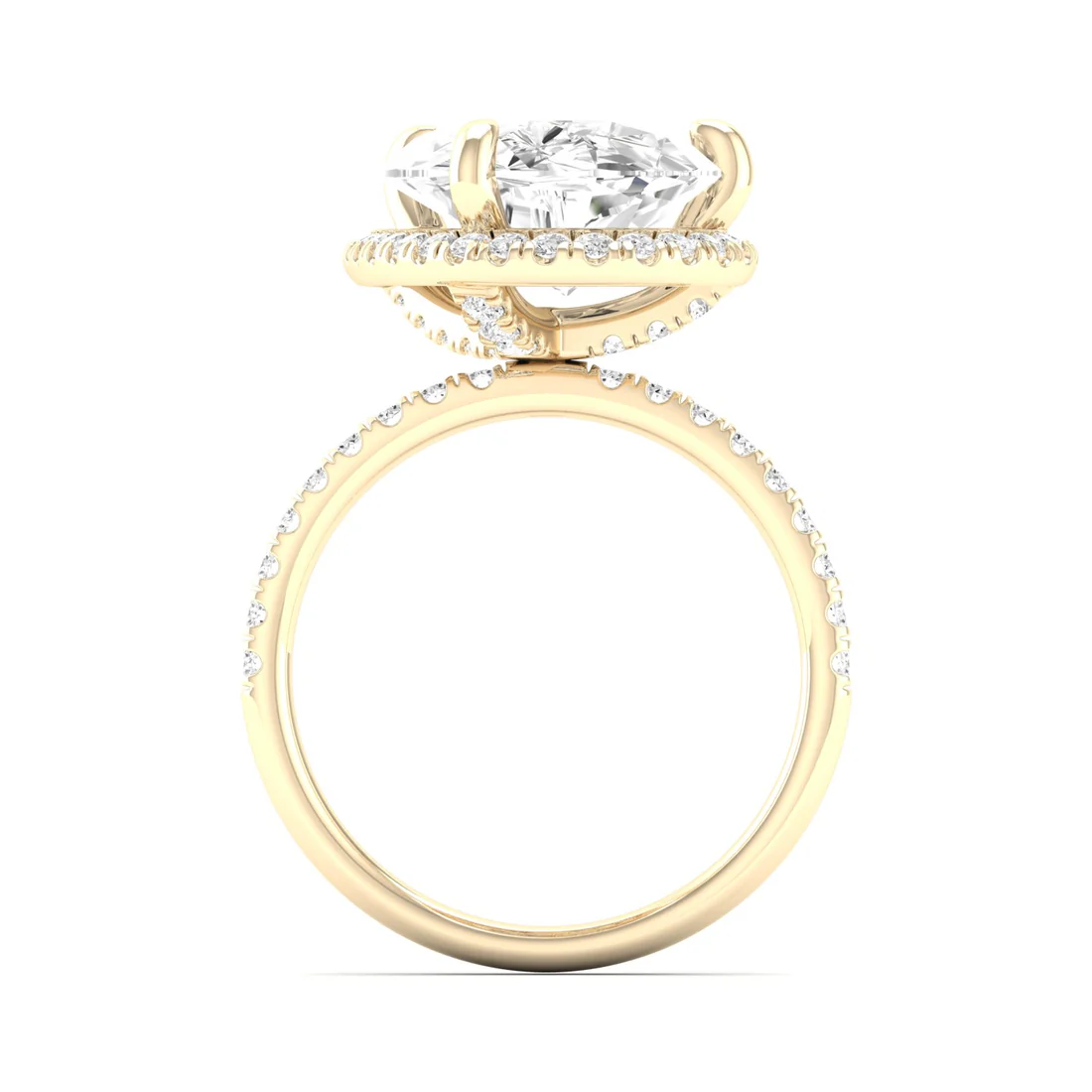 5.60 CTW Pear Lab Grown Diamond Offset Halo Engagement Ring