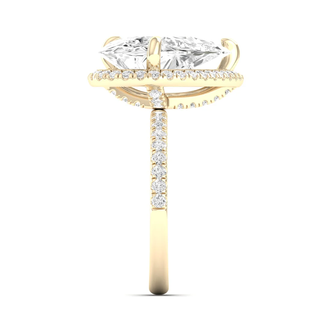 5.60 CTW Pear Lab Grown Diamond Offset Halo Engagement Ring