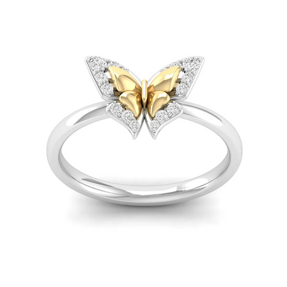0.15Ctw Lab Grown Diamond Beautiful Butterfly Ring