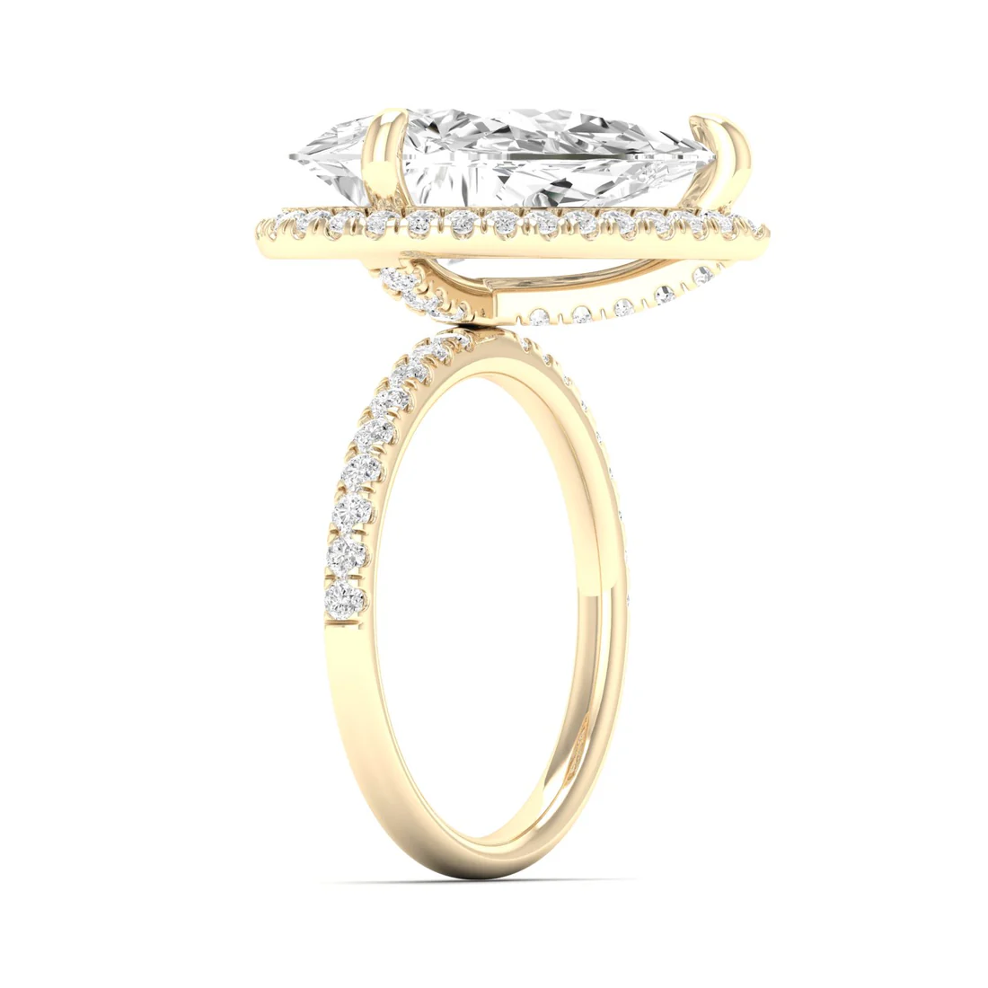 5.60 CTW Pear Lab Grown Diamond Offset Halo Engagement Ring