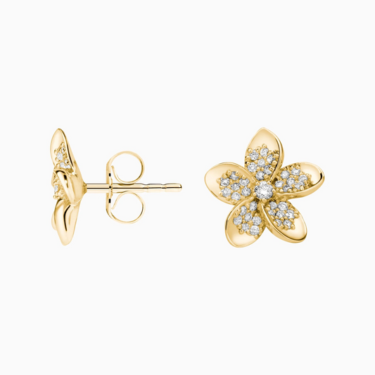 1/4 CTW Plumeria Lab Grown Diamond Stud Earrings