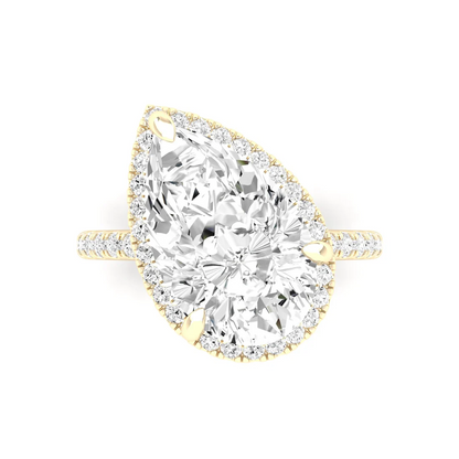 5.60 CTW Pear Lab Grown Diamond Offset Halo Engagement Ring