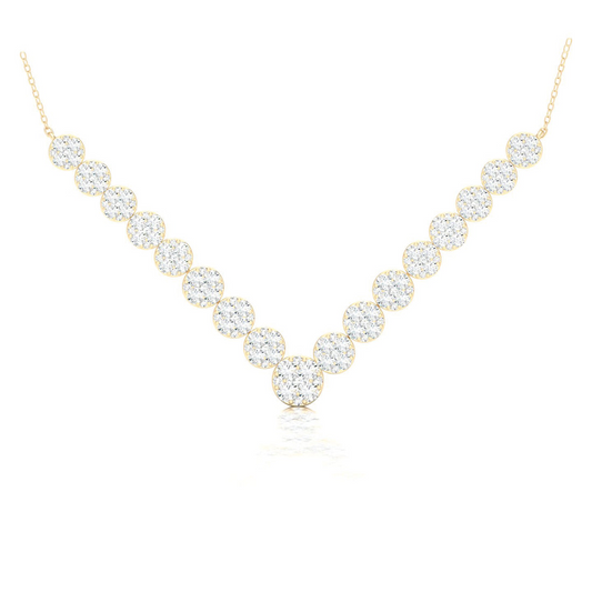 2.96CTW Chevron Cluster Lab Grown Diamond Necklace