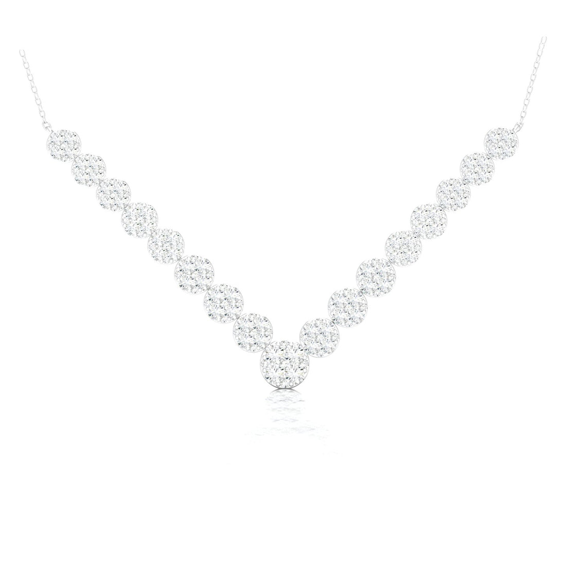 2.96CTW Chevron Cluster Lab Grown Diamond Necklace