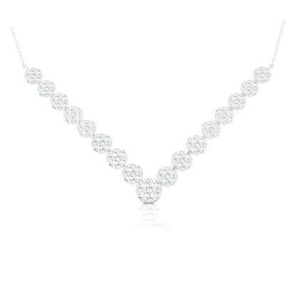 2.96CTW Chevron Cluster Lab Grown Diamond Necklace