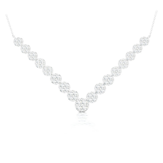 2.96CTW Chevron Cluster Lab Grown Diamond Necklace