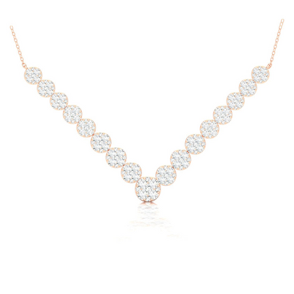 2.96CTW Chevron Cluster Lab Grown Diamond Necklace