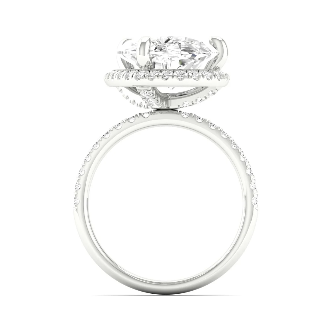 5.60 CTW Pear Lab Grown Diamond Offset Halo Engagement Ring