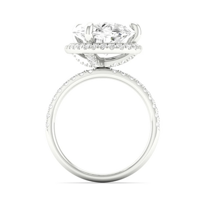 5.60 CTW Pear Lab Grown Diamond Offset Halo Engagement Ring