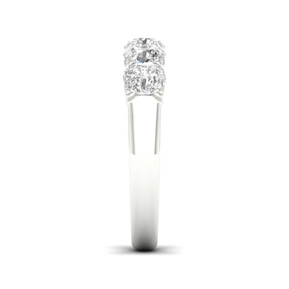 2 CTW Five Five Stone Cushion Lab Grown Diamond Anniversary Band