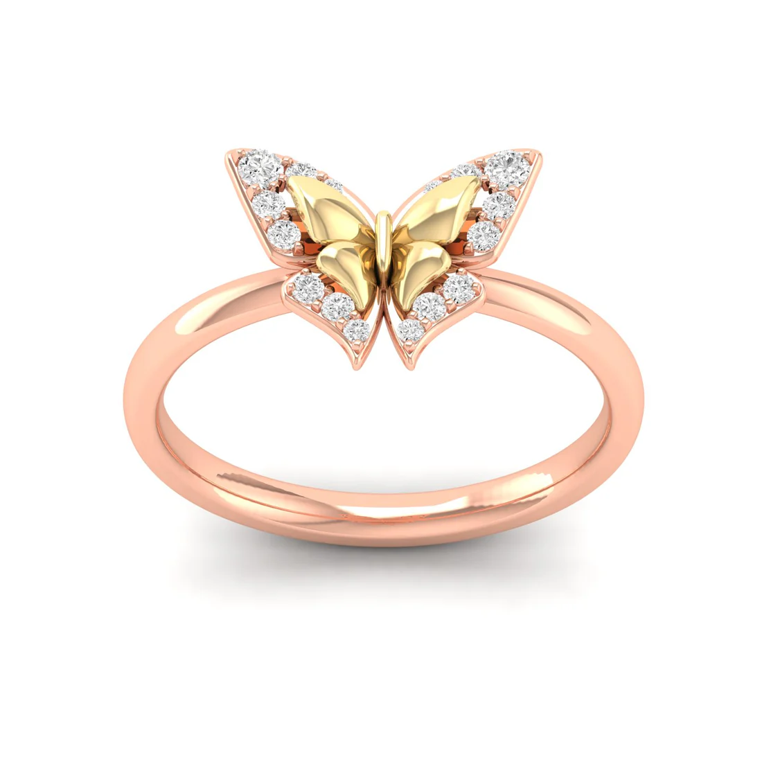0.15Ctw Lab Grown Diamond Beautiful Butterfly Ring