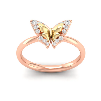 0.15Ctw Lab Grown Diamond Beautiful Butterfly Ring