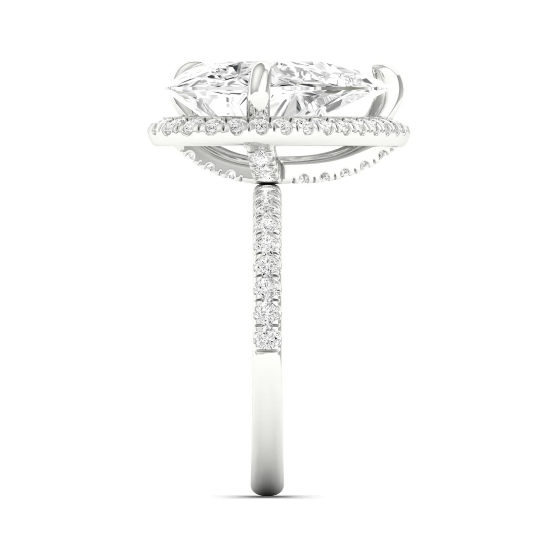 5.60 CTW Pear Lab Grown Diamond Offset Halo Engagement Ring