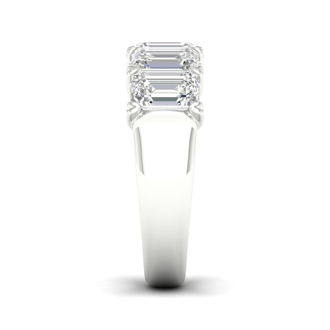 4 CTW Five Stone Emerald Lab Grown Diamond Anniversary Band