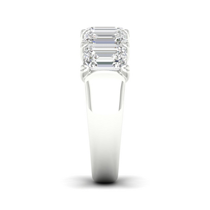 4 CTW Five Stone Emerald Lab Grown Diamond Anniversary Band