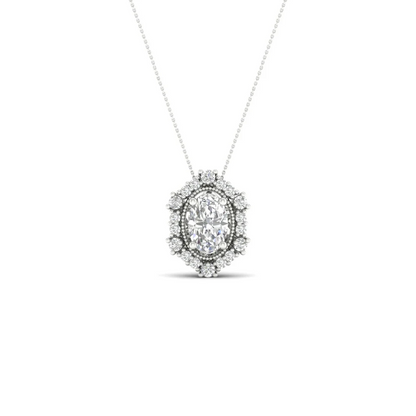 0.50 CTW Lab Grown Diamond Oval Halo Pendant