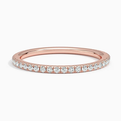 0.24 CTW Round Lab Grown Diamond Minimalist Wedding Band in 14k Gold