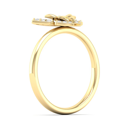 0.15Ctw Lab Grown Diamond Beautiful Butterfly Ring