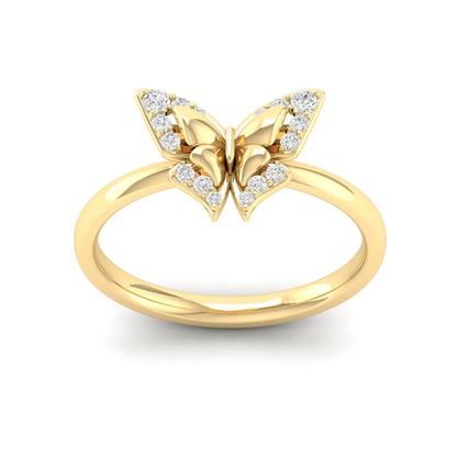 0.15Ctw Lab Grown Diamond Beautiful Butterfly Ring