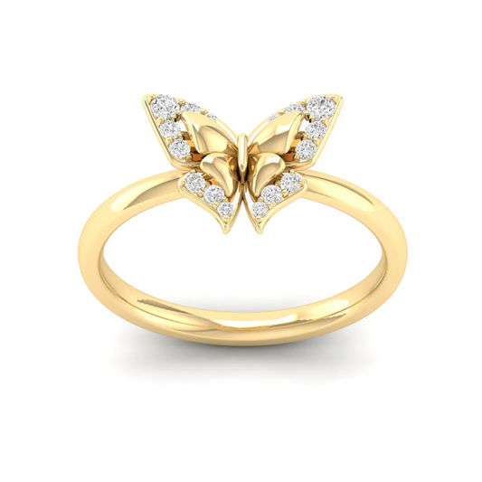 0.15Ctw Lab Grown Diamond Beautiful Butterfly Ring