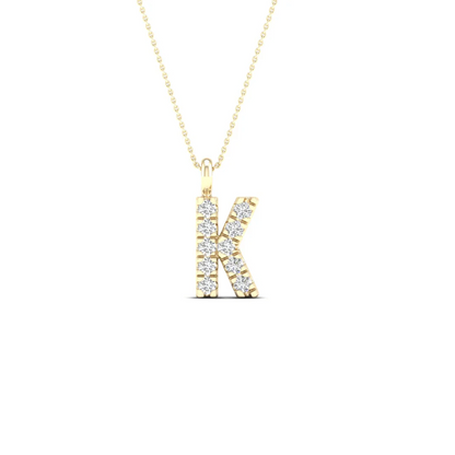 0.05 CTW Lab Grown Diamond K Initial Letter Pendant