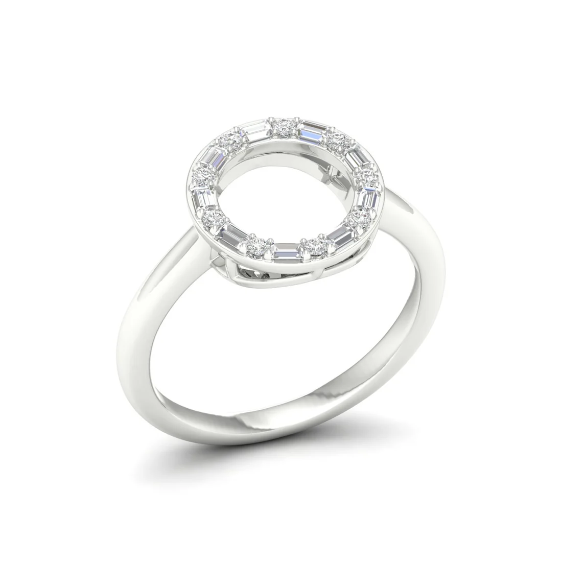 0.25Ctw Lab Grown Diamond Circle Baguette Fashion Ring