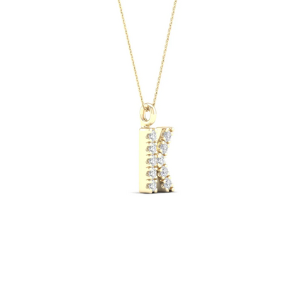0.05 CTW Lab Grown Diamond K Initial Letter Pendant