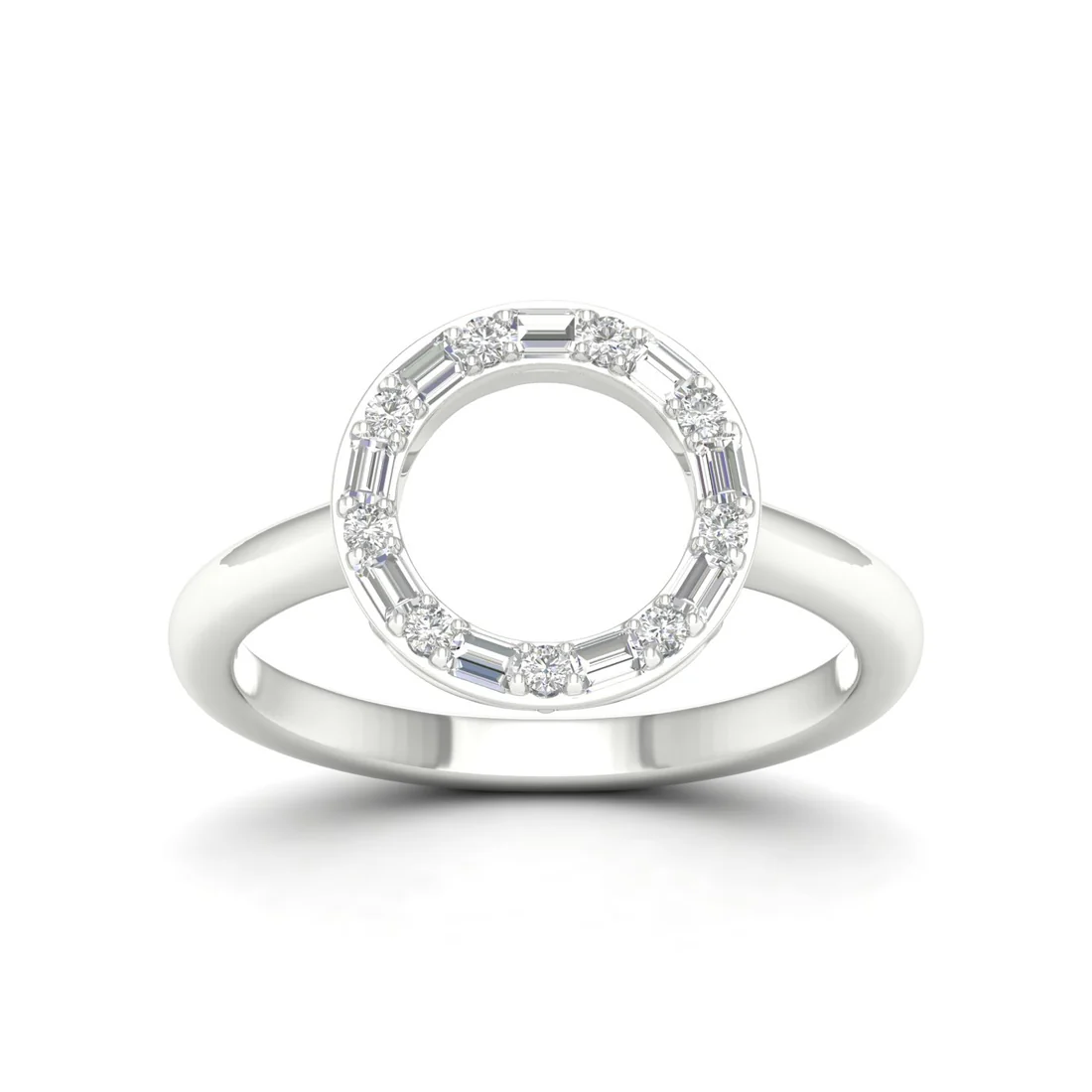 0.25Ctw Lab Grown Diamond Circle Baguette Fashion Ring