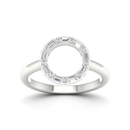 0.25Ctw Lab Grown Diamond Circle Baguette Fashion Ring