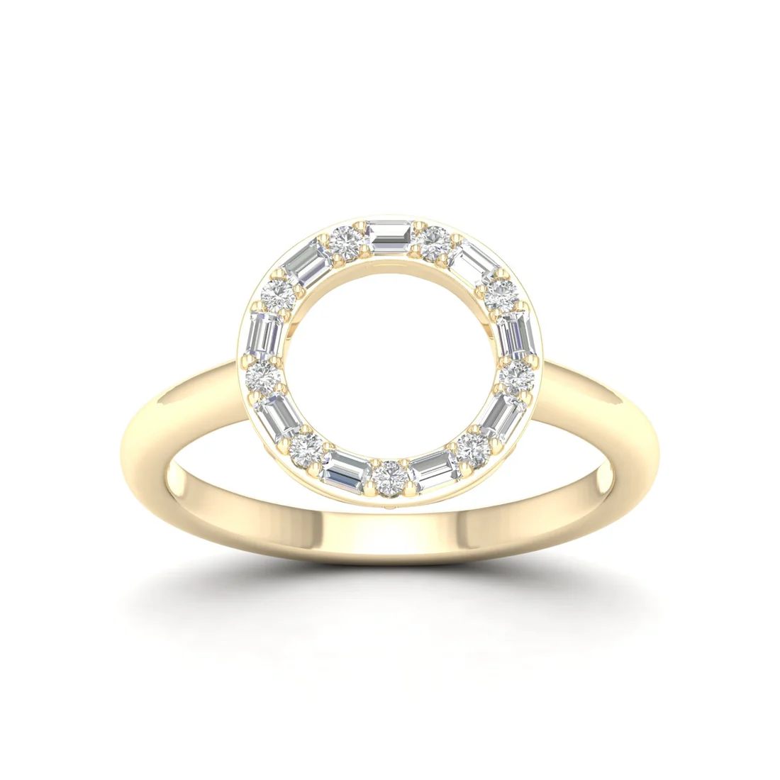0.25Ctw Lab Grown Diamond Circle Baguette Fashion Ring