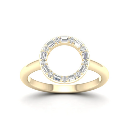 0.25Ctw Lab Grown Diamond Circle Baguette Fashion Ring