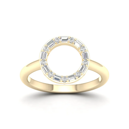 0.25Ctw Lab Grown Diamond Circle Baguette Fashion Ring