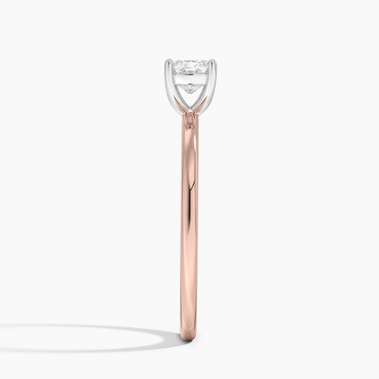 1/2 Cushion Lab Grown Diamond Gold Two Tone Solitaire Ring