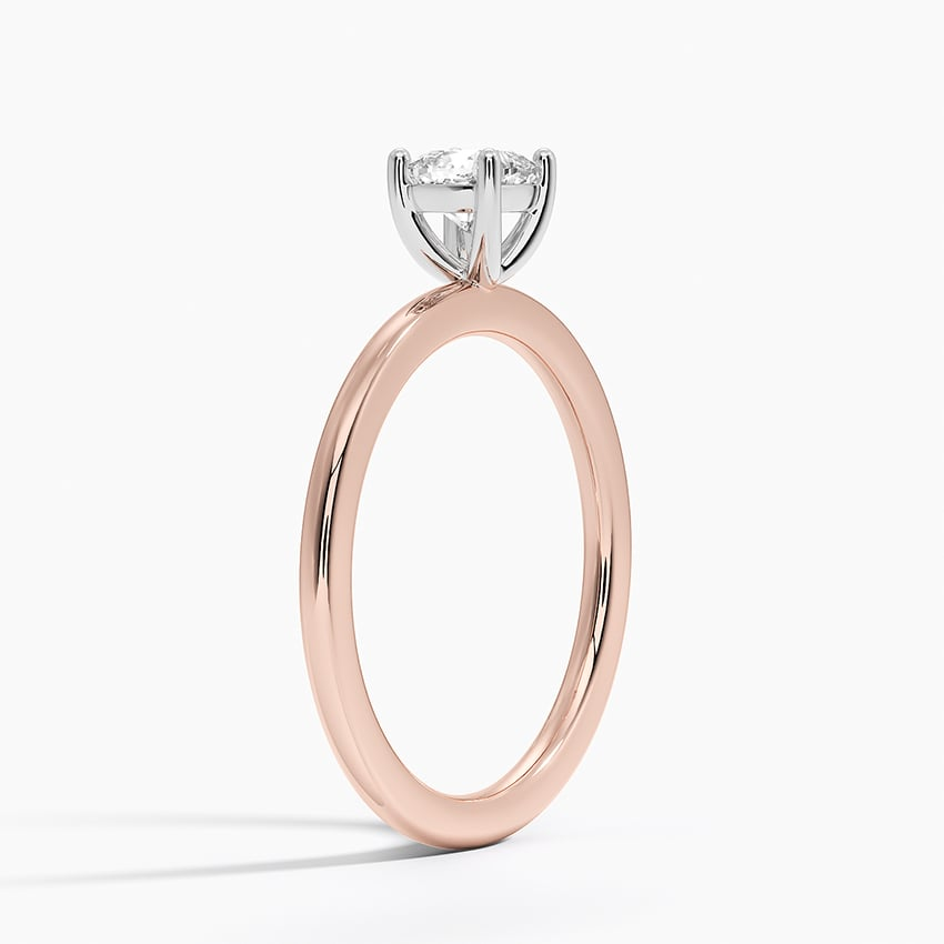 1/2 Cushion Lab Grown Diamond Gold Two Tone Solitaire Ring