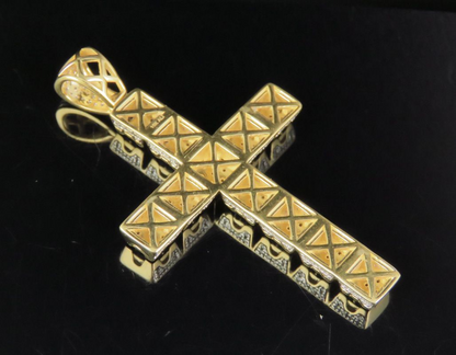 2 Inch Cluster Set Lab Grown Diamond Cross Pendant