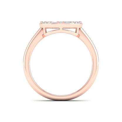 0.25Ctw Lab Grown Diamond Circle Baguette Fashion Ring