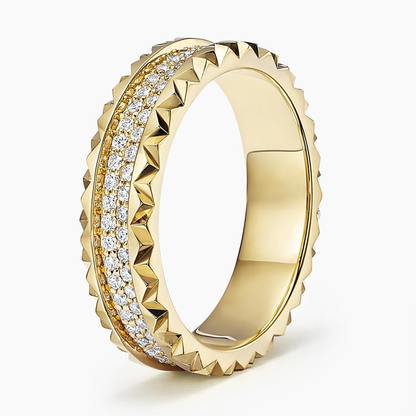 0.64CTW 14K Yellow Gold lab Grown Diamond Trendy Wedding Band