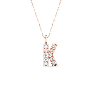 0.05 CTW Lab Grown Diamond K Initial Letter Pendant