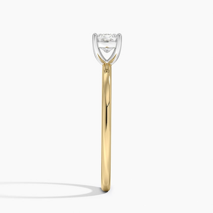 1/2 Cushion Lab Grown Diamond Gold Two Tone Solitaire Ring