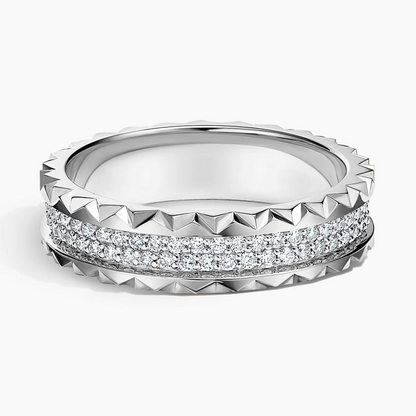 0.64CTW 14K Yellow Gold lab Grown Diamond Trendy Wedding Band