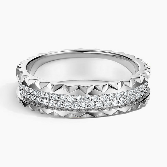 0.64CTW 14K Yellow Gold lab Grown Diamond Trendy Wedding Band
