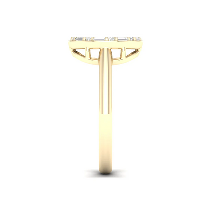 0.25Ctw Lab Grown Diamond Circle Baguette Fashion Ring